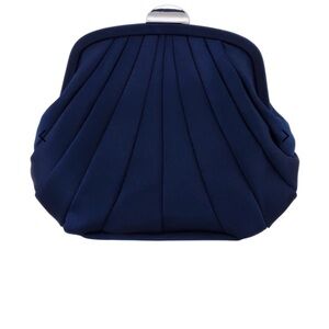 Nina BILLOW NEW NAVY SATIN FRAME BAG/CLUTCH